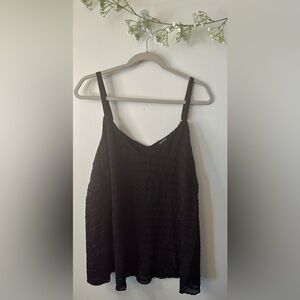 (A37)NWT Torrid | Black with Silver metallic threading tank